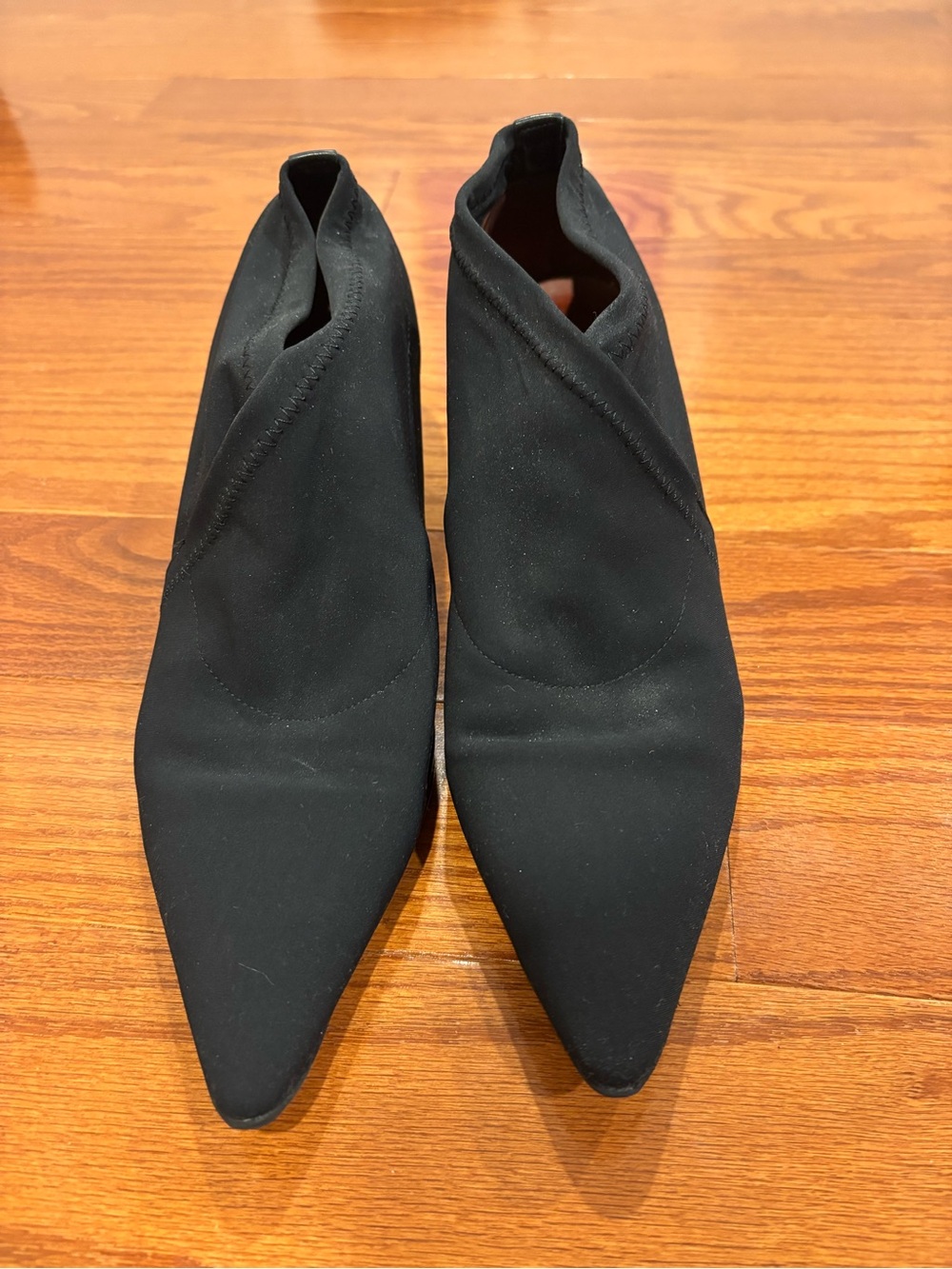 Pointed Black Women's Ankle Booties - Sleek Wrap Design